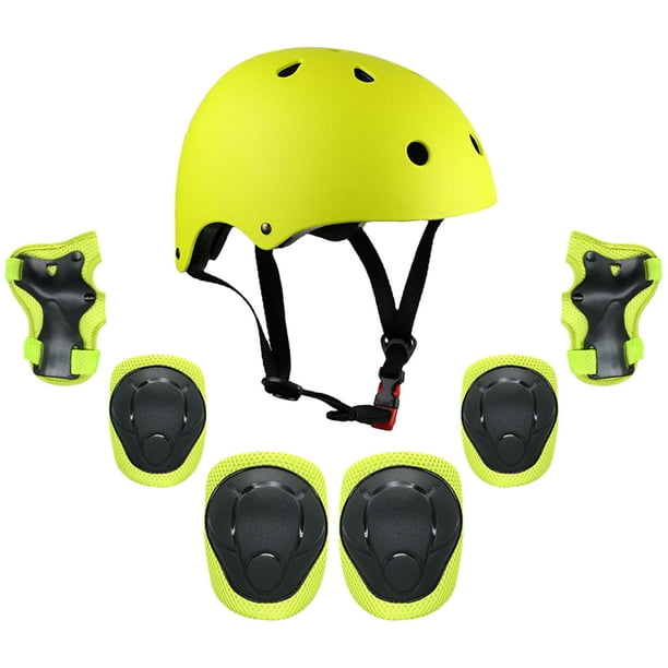 Kids 7 In 1 Helmet And Pads Set Adjustable Kids Knee Pads Elbow Pads