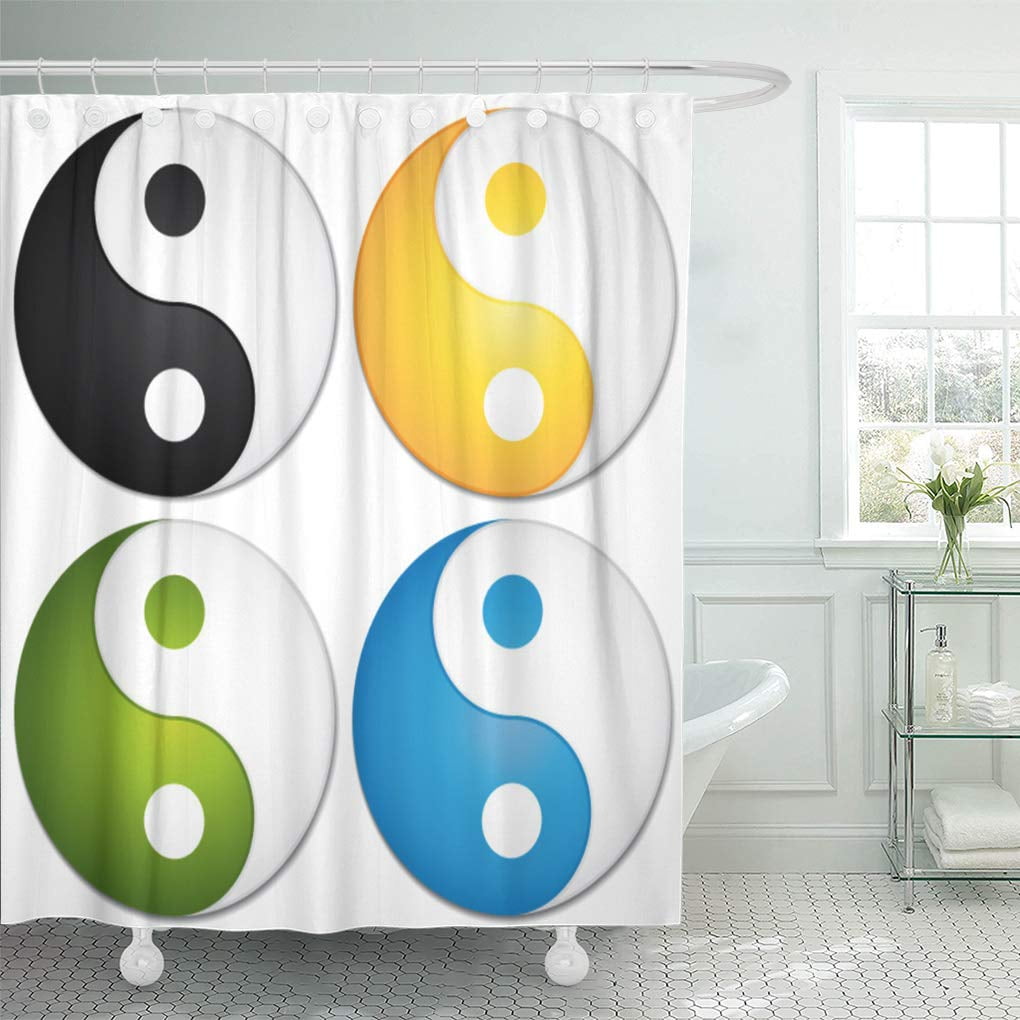 CYNLON Acupuncture Green Ying Yin Yang Symbols Colorful Blue Yan