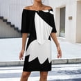 thumbnail image 2 of Wilma Flintstones Women's Off The Shoulder Ruffles Summer Wedding Guest Loose Casual Party Beach Dress, 2 of 9