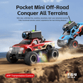 thumbnail image 4 of 1/64 Remote Control Car with Camera, Dual Control Auto-Pairing FPV RC Truck with WiFi Camera, Lights & Speed Adjustable for Adults Gifts(Red), 4 of 6