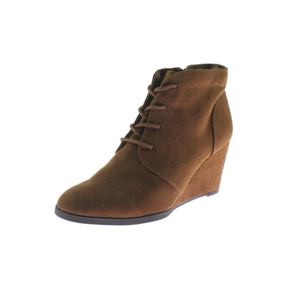 American Rag Womens Baylie Faux Suede Ankle Wedge Boots Brown 5 Medium (B,M)