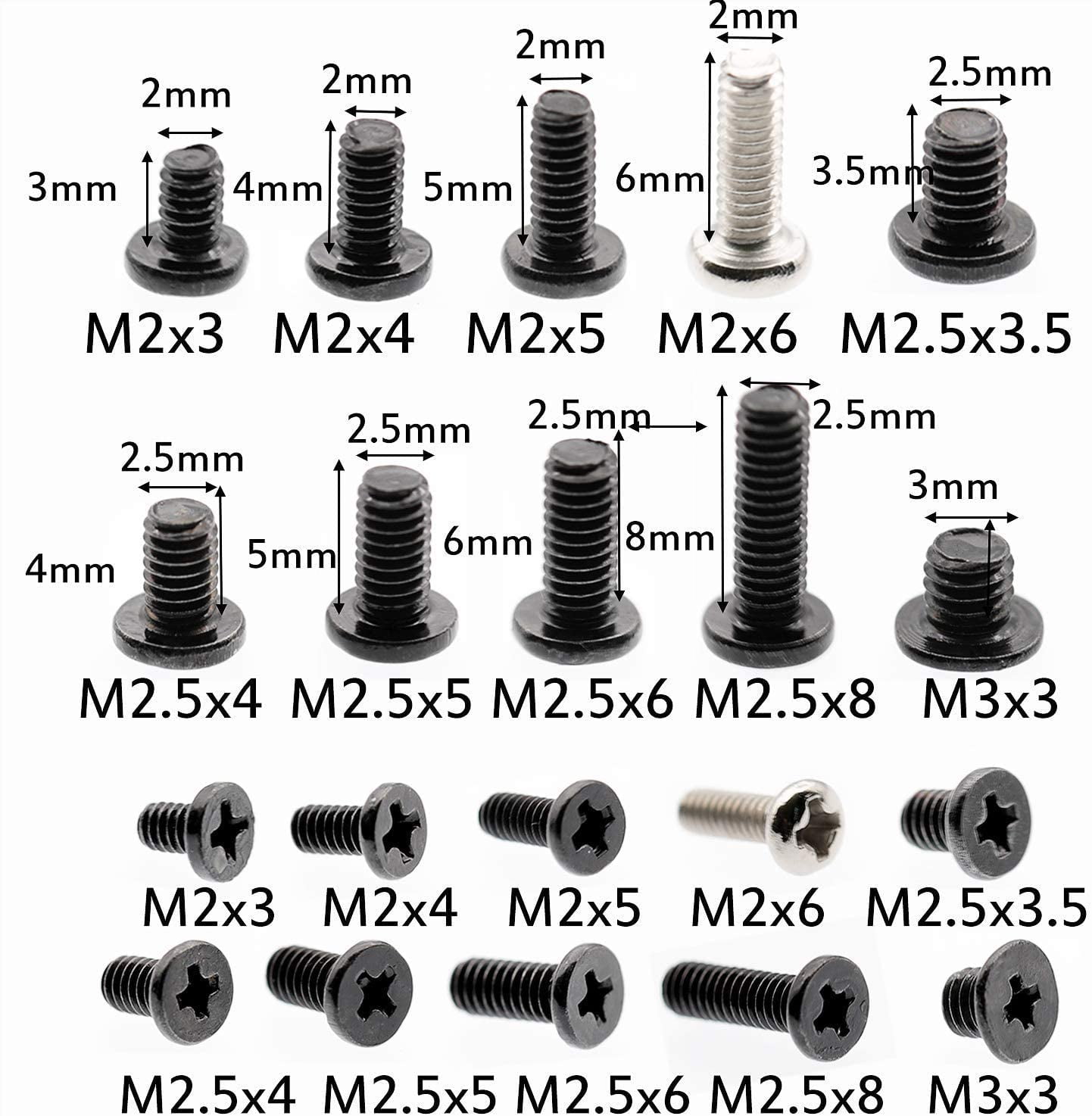 LaptopKing 500pcs Laptop Notebook Computer Screws For HP Dell Lenovo 