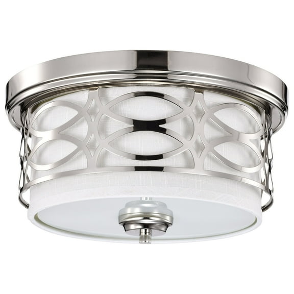 Nuvo 60-4627 - Harlow - 2 Light Flush Dome Fixture w/ Slate Gray Fabric Shade