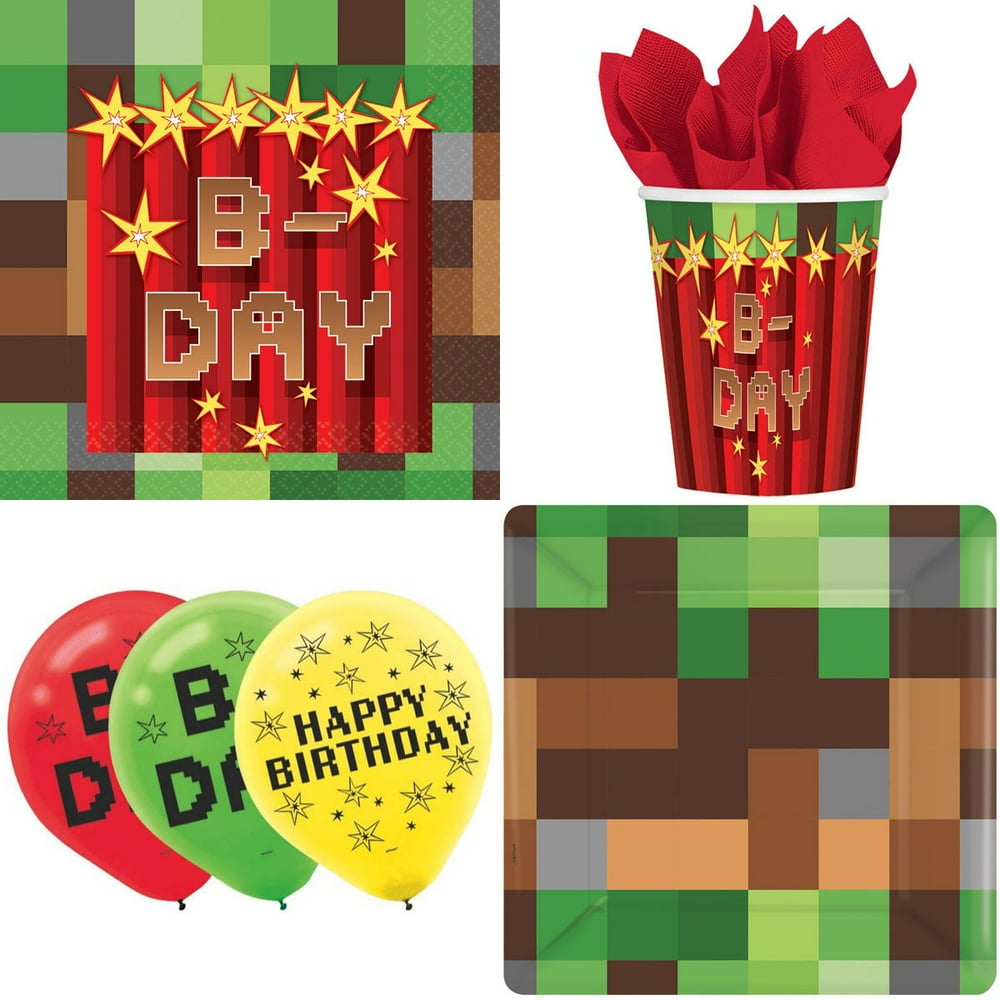 Amscan "TNT Party" Minecraft Party Supply Kit (Serves 8