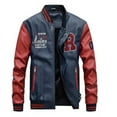 thumbnail image 4 of Mens Baseball Faux Leather Jacket - S - Red, 4 of 5