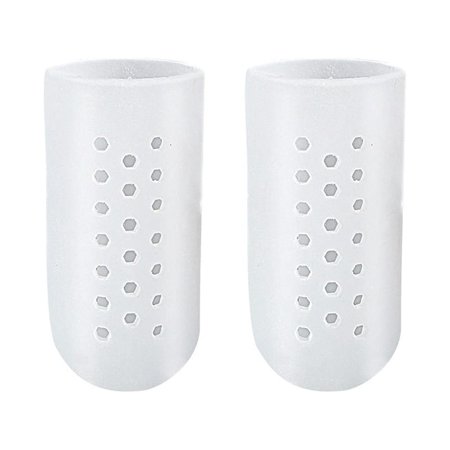 Gel Toe Protector Silicone Toe Caps Toe Sleeve Protectors for Corns Blisters and Ingrowns Toenails Foot Remover (White, L)