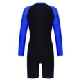 thumbnail image 2 of CHICTRY Unisex Boys Girls Upf 50+ Athletic Swimsuits Solid Long Sleeve Zip Up One Piece Rashguard Wetsuits Royal Blue 10, 2 of 5