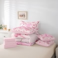 thumbnail image 6 of Manfei Pink Cherry Bow 7-Piece Twin Bedding Sets For Girls,Cartoon 3D Letter A Initial Bedding Comforter Set For Kids,Pink Reversible, 6 of 7