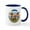 White/Navy Inside, variant on CafePress - Palm Trees / Yorkie #7 Mug - 11 oz Ceramic Mug - Novelty Coffee Tea Cup