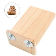 HOMEMAXS Wooden Platform Perch for Mouse Chinchilla Rat Gerbil and Dwarf Hamster Cage Toy