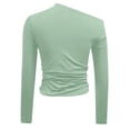 thumbnail image 4 of Graphic Tennis Tees for Women T-Shirts Women's Neckline Fashion Solid Color Off The Shoulder Long Sleeve T Shirt Green XS, 4 of 4