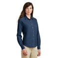 thumbnail image 4 of Port & Co Adult Female Women Denim Long Sleeves Shirt Ink Medium, 4 of 6