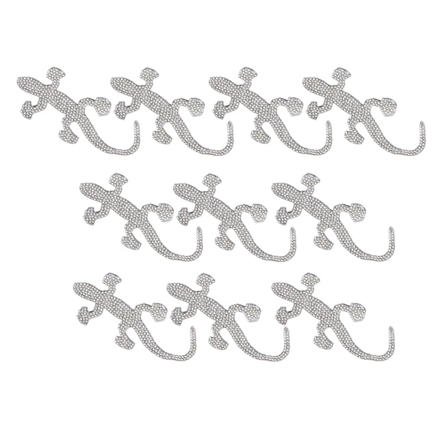 Naiovety 10 piezas de reparación de chaqueta de plumón con diamantes de imitación cinta tenaz sin planchar parches de decoración de plástico para Tela de costura y artesanía lagarto de pared Naiovety HA060056-02B