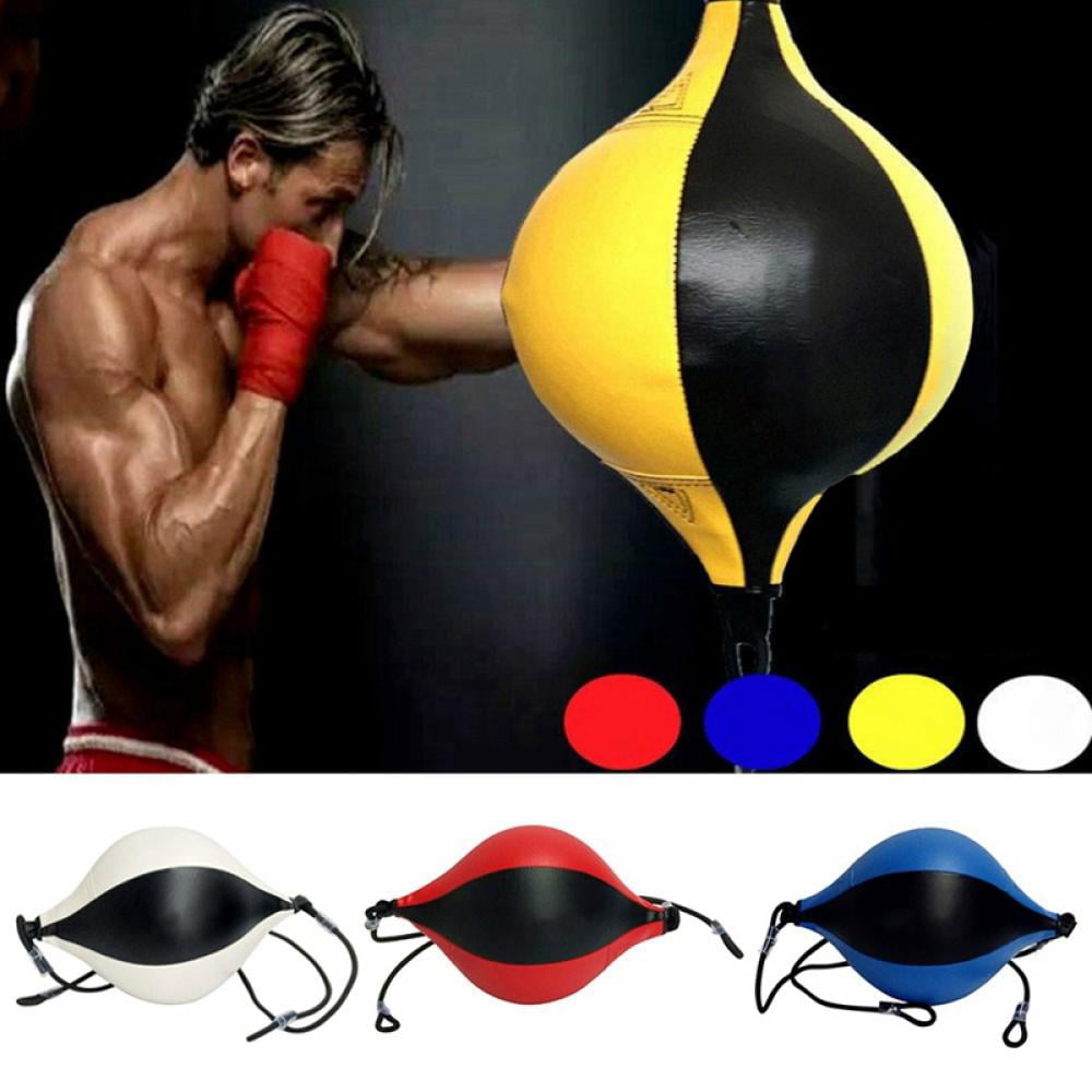 Boxing Punching Bag Speed Ball Training Mma Punch Double End Leather Reflex Pear 