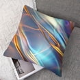 thumbnail image 7 of Acheng Gold and Blue Abstract Art Short Plush Pillowcase Set of 2 White, 7 of 7
