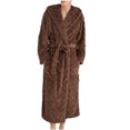 thumbnail image 5 of Nfurl Flannel Bathrobes for Women with Hood Winter Warm Fuzzy Long Sleeve Spa Bathrobe Soft Solid Color Housecoats Ladies Sleepwear Robe Coffee XL, 5 of 9