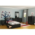 thumbnail image 2 of South Shore Spark Twin Bookcase Headboard with Storage, in Pure Black, 2 of 7