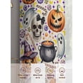 thumbnail image 2 of Halloween Sheer Curtains 63 Inch Length 2 Panels Set, Semi Transparent Voile Rod Pocket Curtains for Living Dining Room Bedroom Drapes Cute Ghost Candy Pumpkin Stars Skeleton, 2 of 8