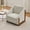 Beige, variant on Noble House Brynn Chenille Modern Upholstered Armchair, Wood Accent Chair with Cushioned Seat and Backrest, Blue