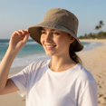 thumbnail image 5 of Slccxzc Vintage Washed Cotton Bucket Hat, Wide Brim Sun Cap for Outdoor Hiking, 5 of 7