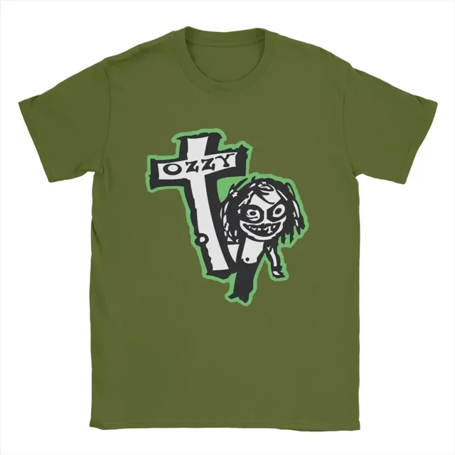 Camiseta informal de Ozy Osbournn para hombre, cuello redondo, algodón puro, manga corta, estampada