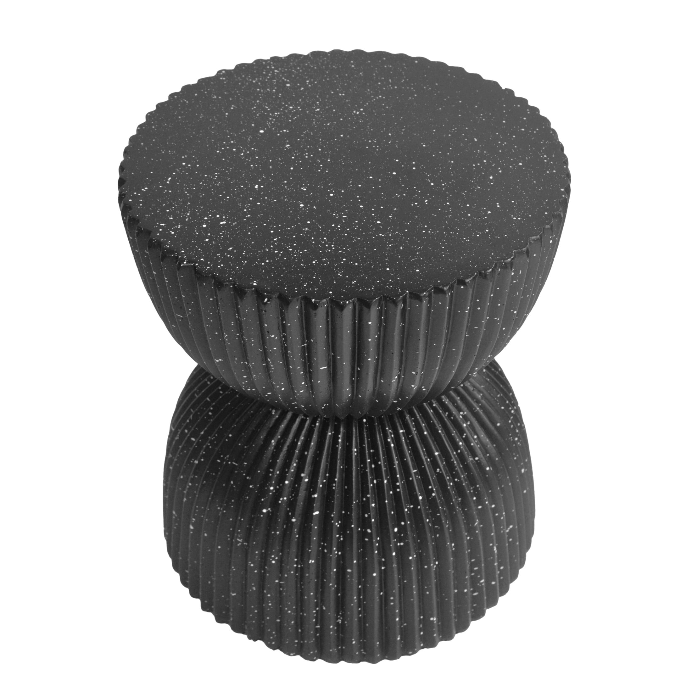 Christopher Knight Home 15.36" Modern Ribbed Hourglass MGO Side Table, Outdoor Indoor Use, Black