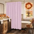 thumbnail image 5 of Solid Color Shower Curtain, Waterproof Shower Curtains for Bathroom, Modern Bohemia Linen Texture Pink Purple Washable Fabric Bathtub Curtain Set Bath Decor with 12 Hooks Extra Long 72"x96", 5 of 8