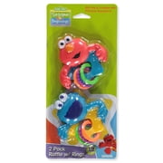 Sesame Street Beginnings Baby 2-Pack Rattle Teethers - blue/yellow, one size