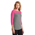 thumbnail image 4 of District Juniors Rally 3/4 Sleeve Tee-M (Dark Fuchsia/ Grey Frost), 4 of 6