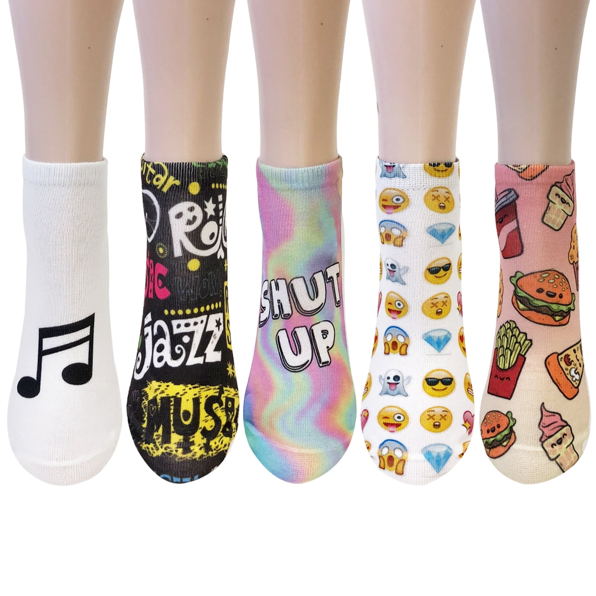 Topivot Women Girls Funny Socks,Crazy Novelty Ankle Socks 3D Printed Low Cut Socks