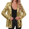thumbnail image 5 of Clearance! Women's Aviator Jackets Lightweight Shirt Jacket Coat Women Sequins Blazer Sequin Jacket Casual Long Sleeve Glitter Party Shiny Lapel Rave Outerwear Coat Long Sleeve Jacket with Pockets, 5 of 9