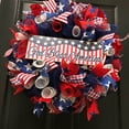 thumbnail image 6 of Mesh Patriotic Front Door Wreath ​4th July Independence Day Wreath America Patriotic Flag Burlap Farmhouse Wreath Memorial Day Americana Wreath Summer Front Door Wreath Window Hanging Decor, 6 of 9
