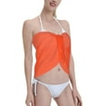 thumbnail image 4 of Geaub Orange Women's Short Wrap Skirt, Beach Sun Protection Shawl, Swimsuit Bra, Swimwear Tunic, 4 of 7