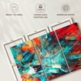 thumbnail image 6 of Elephant Stock Vibrant Splash Abstract Wall Art - Horizontal Multi Panel Canvas - Living Room Wall Decor - Abstract Multi Panel - Red And Teal Decor - 57" x 36", 6 of 8