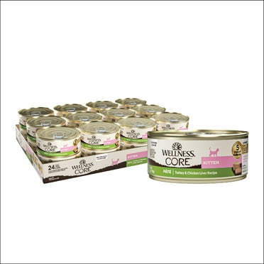 Wellness CORE Natural Grain Free Wet Kitten Food, Turkey and Chicken Liver Recipe, 5.5-Ounce Can (Pack of 24)
