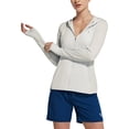 thumbnail image 2 of BALEAF Women's Long Sleeve Workout Shirts Lightweight Zip Up Hoodies Jackets SPF UPF 50 UV Sun Protection Quick Dry Oatmeal XXXL, 2 of 5