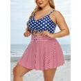 thumbnail image 3 of Summer Mae Women Plus Size One Piece Swimsuits with Skirt V Neck Floral Printed Swimdress Cutout Bathing Suits, 3 of 6