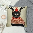 thumbnail image 2 of COMIO  Merry Christmas Cat Throw Pillow Cover, Winter Holiday Cushion Case Decoration for Sofa Couch, 2 of 5