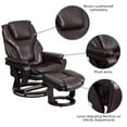 thumbnail image 5 of Emma + Oliver Multi-Position Recliner & Ottoman with Swivel Wood Base in Brown LeatherSoft, 5 of 11