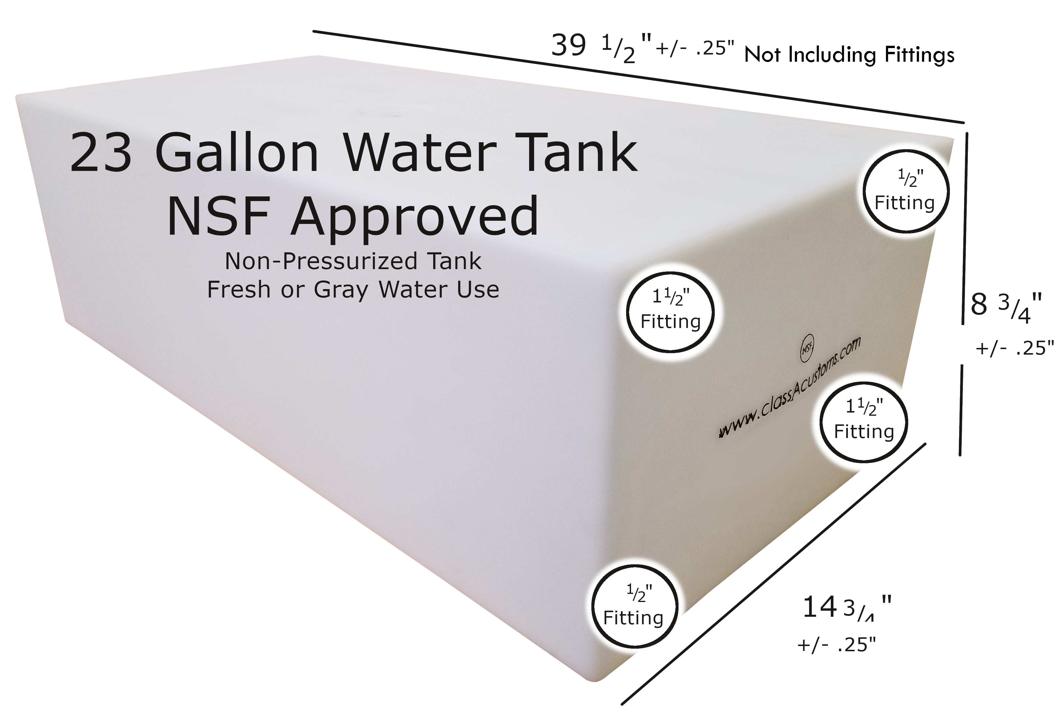 Class A Customs 23 Gallon Rv Concession Fresh Water Holding Tank T 2300 Walmart Com Walmart Com
