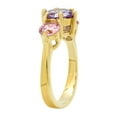 thumbnail image 2 of Gold Plated Three-Stone Round Pink & Light Lavender CZ Ring, Size 8, 2 of 7