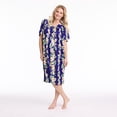thumbnail image 6 of CATALOG CLASSICS Womens Muumuu House Dress Lounger Short Sleeve with pockets 42" - Purple/White Large, 6 of 7