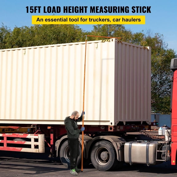 15ft Non Conductive Fiberglass Truck Height Measuring Stick Adjustable Pole with Carrying Bag for Trucks Car Haulers