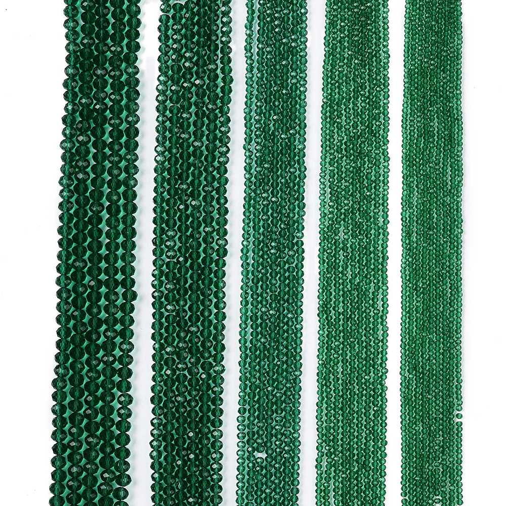 Glass Beads Strands Faceted Rondelle Sea Green 8x6mm Hole: 1mm 60~62pcs/strand 39~40cm