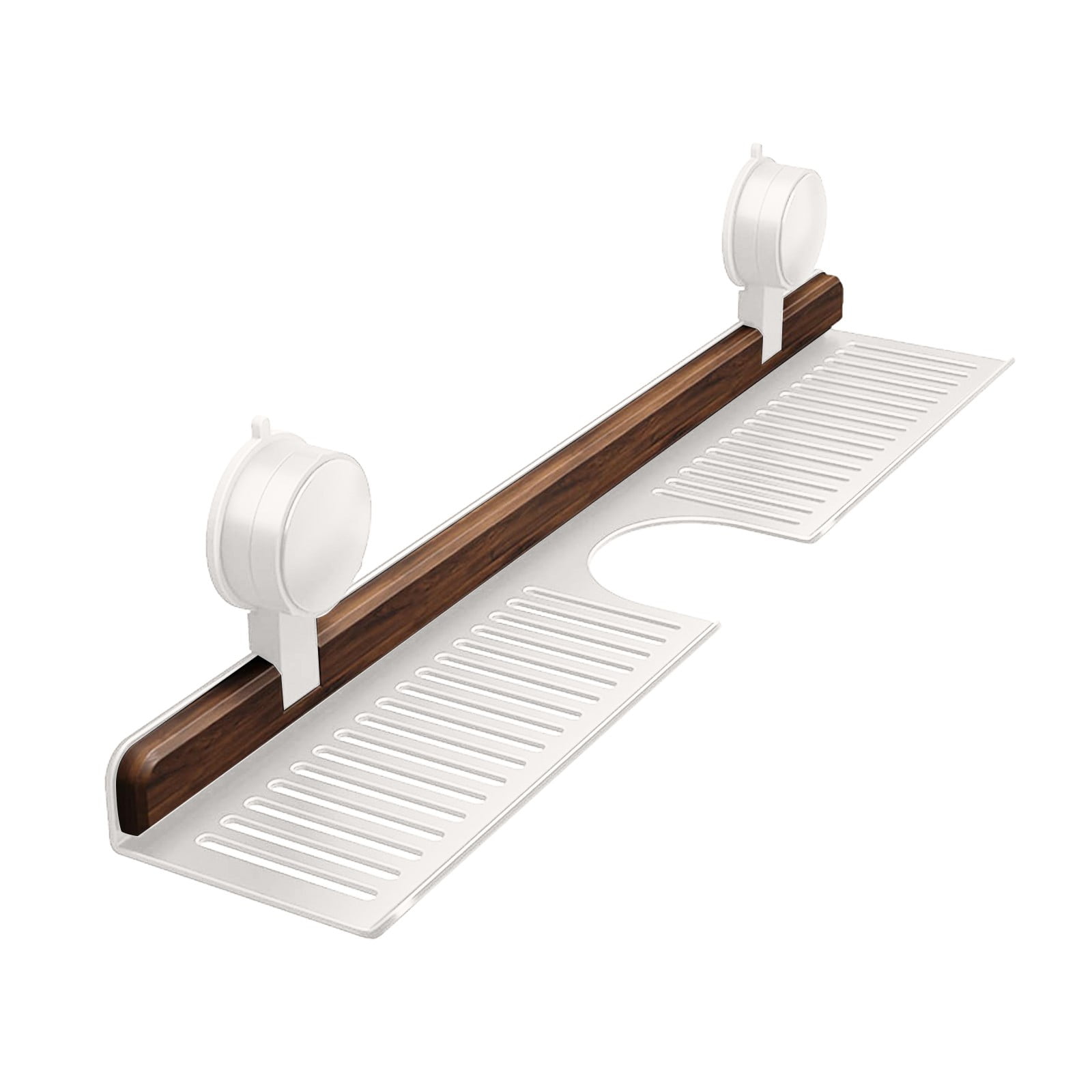 Bathroom Storage Shelves Floating,Modern Kitchen Organizer Faucet Shelf,No Mounted Shower Sink Caddy Organizers,Toothbrush soap Rack(M,White)