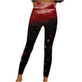 thumbnail image 3 of lcziwo Holiday Leggings for Women 2025 New Years Eve Glitter Sparkle Print Legging Pants Casual Full Length High Waist Tummy Control Yoga Tights Multicolor L, 3 of 7