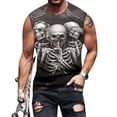 thumbnail image 2 of adaychics Skull Tank Top Men Gothic Skull Print Workout Tank Top Sleeveless Muscle Tee for Streetwear Holiday Party, 2 of 7