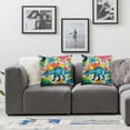 thumbnail image 3 of Acheng Dinosaur Decorative Throw Pillow Cover Case, Dino Colorful Kid Funny Cartoon Animal  Outdoor Pillow Cases Square Standard Cushion Covers for Sofa Couch Bed Car White, 3 of 6