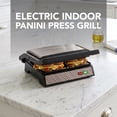 thumbnail image 4 of OVENTE Electric Indoor Panini Press Grill and Sandwich Maker with Non-Stick Coated Plates, Cool-Touch Handle and Removable Drip Tray, Opens 180 Degrees to Fit Any Type or Size of Food, GP0620BR, 4 of 8