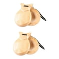 thumbnail image 1 of 1 Pair Spanish Castanets Flamenco Castanets with String Traditional Wood Hand Percussion Castanets(Wood Color), 1 of 5